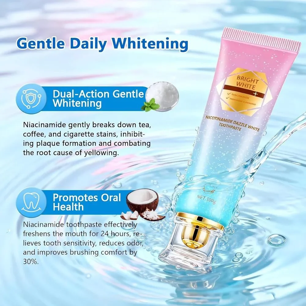 2 Pk Niacinamide Whitening Toothpaste, Kimralur Intensive Fluoride-Free Formula - Picture 4 of 8